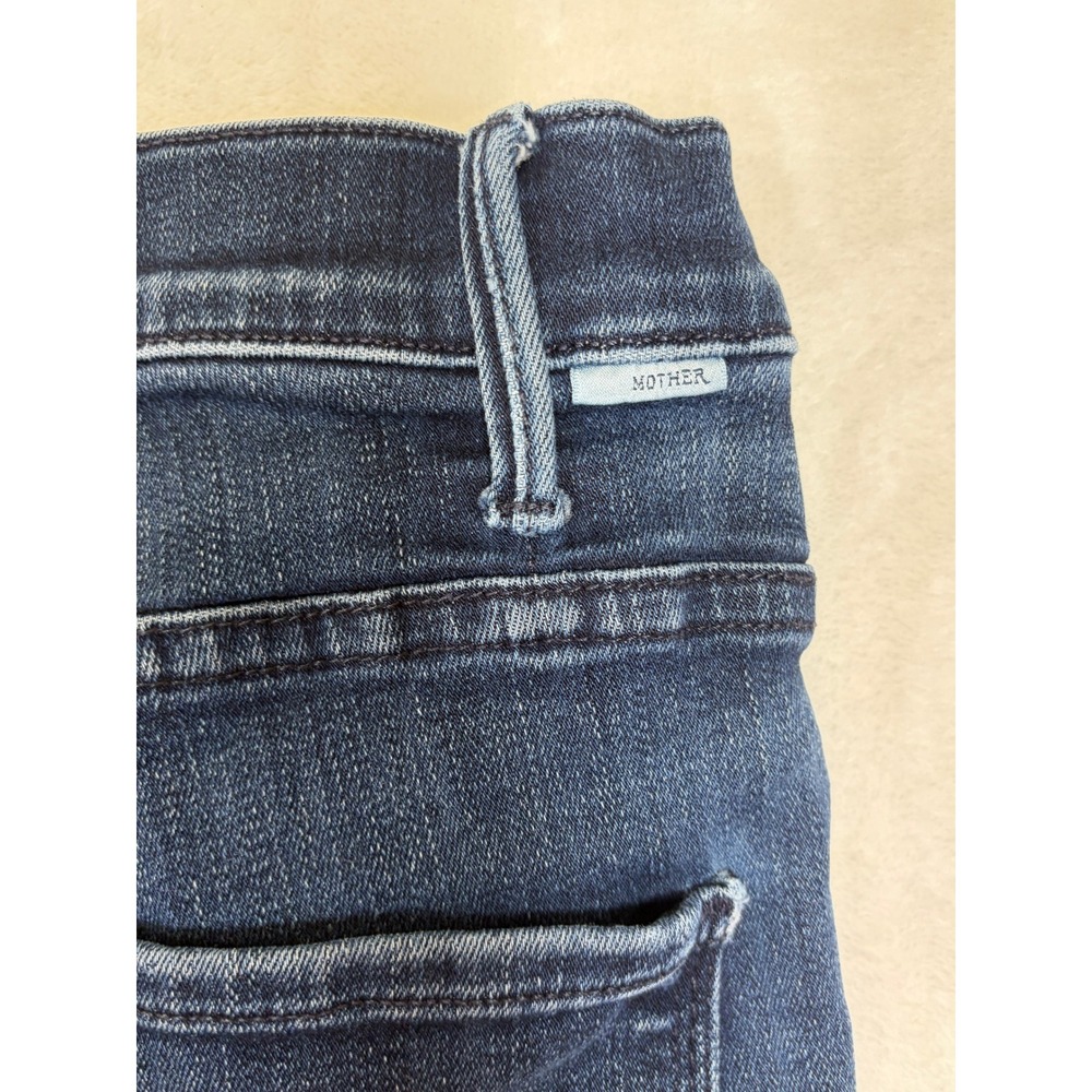 Mother The Hustler Ankle Blue Fray High Rise Jeans Women 27 Good
